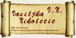 Vasiljka Nikoletić vizit kartica